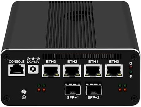 CYMINILMDPC Micro Firewall Dual 10Gbe Mini PC Router Appliance,2xSFP+ 10Gbps,Pentium Gold 8505 2SFP,4x2.5Gbe i226-V Lüfter Computer,AES-NI, 3 Anzeige,4 * 4K Proxmox Host