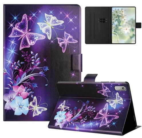 Mldjomid Funda Tableta para Lenovo Tab P11 (2nd Gen) 11.5 2023 (TB350FU/ TB350XU) Protectora Carcasa con Soporte y Auto Sueño/Estela PU Flip Case Cover para Lenovo Tab P11 Gen 2- Mariposa Violeta