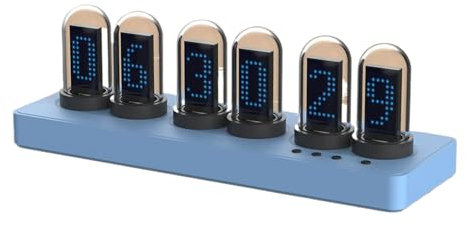 SUIOPPYUW Nixie Uhr Keine Glow Tubes Fernbedienung USB Digital Wecker Mini Muti Funktion Smart Desktop Uhr Für Zuhause Schlafzimmer Schreibtisch, C