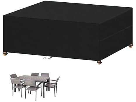 VANSHEIM Abdeckung für Gartenmöbel 210x100x75cm Wasserdicht Loungemöbel 420D Oxford Gewebe Abdeckhauben für Möbelsets Abdeckung Gartenmöbel Winterfest Schutzhülle Gartenmöbel Abdeckung für Gartentisch