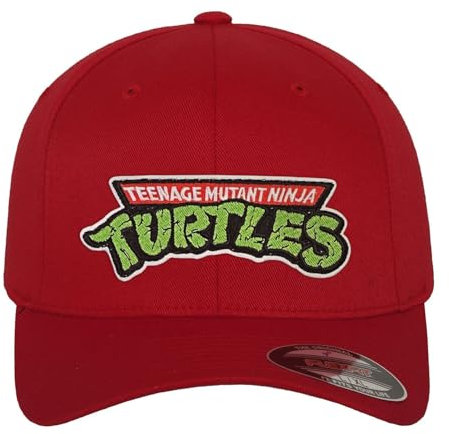 TEENAGE MUTANT NINJA Turtles Offizielles Lizenzprodukt TMNT Logo Flexfit Baseball Cap (Rot), Large/X-Large