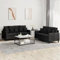 Homgoday 2-TLG. Sofagarnitur mit Kissen Sofa Couch Polstersofa Loungesofa Gästesofa Wohnzimmersofa Sitzmöbel Sofa für Wohnzimmer Büro Empfang Schwarz Samt