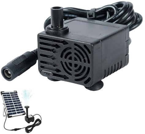 Water Feature Pumps Solar Water Pumps, DC 12V Mini Solar Fountain, 300L/H Quiet Waterproof Circulation, 3.9ft Spraying Distance, No Panel