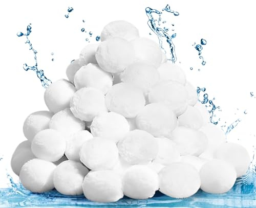 LATRAT 800g Filterbälle Pool für Sandfilteranlage, Mehrweg Filterballs mit Wäschenetz,für Aquarium und Poolzubehör,Pool Filter Schwimmbad Filteranlagen