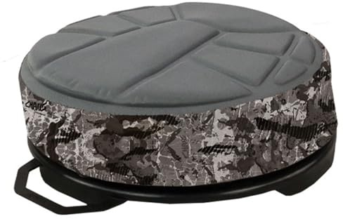Hawk Sitzfläche aus Memory-Schaum, leise, leicht, bequem, drehbar, tragbar, Camouflage-Stuhl für Camping, Jagd, Angeln, einfache Montage auf 2,5–7 Gallonen Eimer