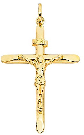 PRINS JEWELS Anhänger Kreuz Mit Jesus 14 Karat 585 Gelbgold Unisex (27)