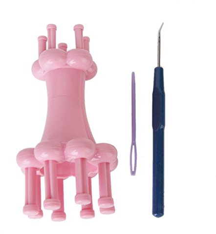 ultnice Spule Loom mit Pull Nadel Häkelnadel für die Schals (Pink)