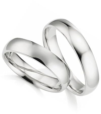 123traumringe Eheringe in 925 Silber I Partnerringe mit Etui & Gravur I Gravierbare Silberringe mit wählbarer Ringgröße 50-74 mm I Hochwertige Verlobungsringe in 5 mm Breite & 1,5 mm Stärke I S91A
