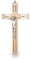 Wandkreuz Kruzifix modernes Design durchbrochen Holz Natur Christus Körper Metall Silber 20 cm Holzkreuz Schmuckkreuz