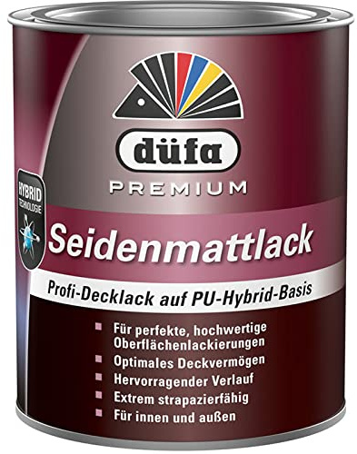 düfa Premium Seidenmattlack 750ml LIPSTICK Profi-Decklack auf PU-Hybrid-Basis | Innen/Außen Buntlack rot