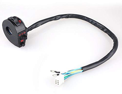 Interruptor de manillar de moto DC 12 V universal 7/8 pulgadas, lado izquierdo, interruptor de manillar de moto, intermitente, interruptor de haz alto/bajo.