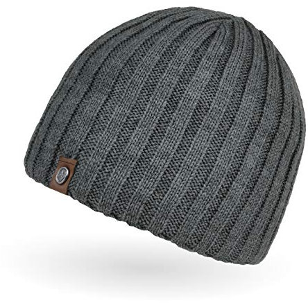 Neverless® Beanie Herren Strick-Mütze Winter-Mütze Rippstrick Optik grau