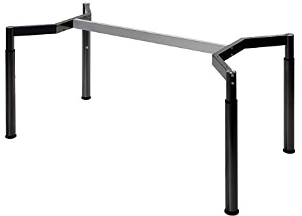 boho möbelwerkstatt Schreibtischgestell, Konferenztischgestell, Tischgestell, höheneinstellbar in Schwarz RAL9005 für Tischplatten von 160 x 80 cm
