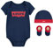 Levi's Kids Classic batwing infant hat bodysuit bootie set 3pc Baby Jungen Pastel Turquoise 0-6 Monate