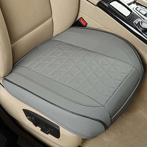Black Panther Sitzauflagen Auto PU Leder Autositzbezüge Vordersitz Universal Fit 90% der Autos Sitze, 20,8’’ * 21’’ (1 Paar - Grau)