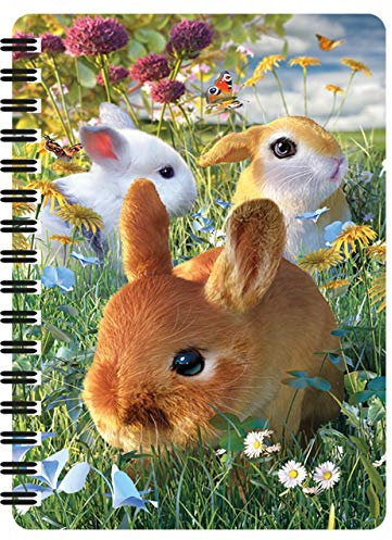 3D LiveLife Jotter - Hasen von Deluxebase. Linsenförmigeses 3D-Häschen A6 Spiral-Notizbuch. Ein liniertes Notizbuch mit Kunstwerken, die vom bekannten Künstler David Penfound lizenziert wurden
