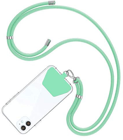 COCASES - Cordino da collo per cellulare, da appendere con cordino per telefono cellulare, con cordino, per appendere sopra la spalla (verde menta)