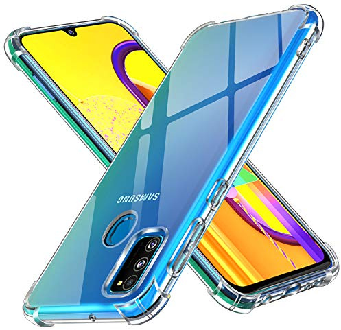 ivoler Klar Silikon Hülle für Samsung Galaxy M30s / M21 mit Stoßfest Schutzecken, Dünne Weiche Transparent Schutzhülle Flexible TPU Durchsichtige Handyhülle Kratzfest Case Cover
