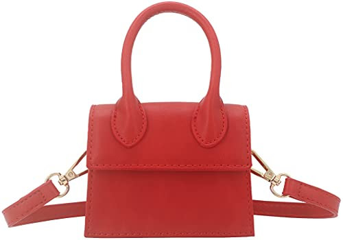 Nodeber Damen Flap Top Handle Clutch Handtasche Mode Mini Geldbörse, rot, matt