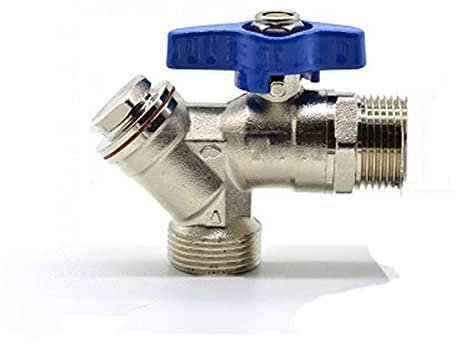 YIJIAN DN20 G3/4inch Male To Male Brass Angle Ball Valve With Fliter Strainer For Wall-hung boiler Water Gas Oil
