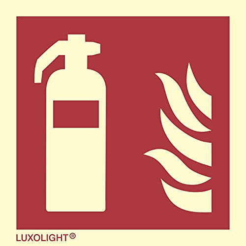 Stell Brandschutzzeichen Schild Feuerlöscher F001 PVC 200x200mm langnachleuchtend