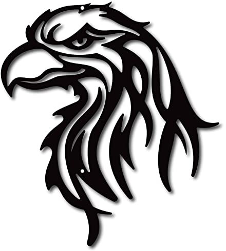 CREATCABIN Adler Metall Wand Dekor Geometrische Baum Kunst Metall Vogel Garten Wandkunst Schilder Schwarz Hängen Für Weihnachten Halloween Dekoration Indoor Outdoor Garten Ästhetische 10x11 Zoll