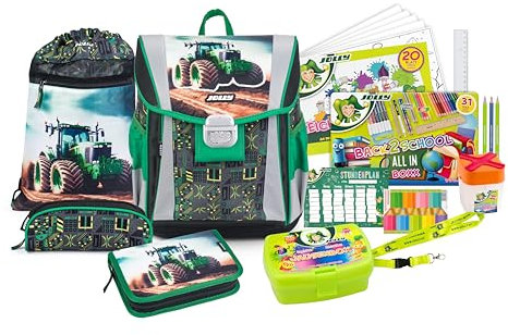 JOLLY Unisex Kinder Classic Schulranzen, Grün