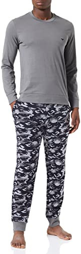 Emporio Armani Underwear Herren Pattern Mix with Cuffs Pyjamas, Black, M