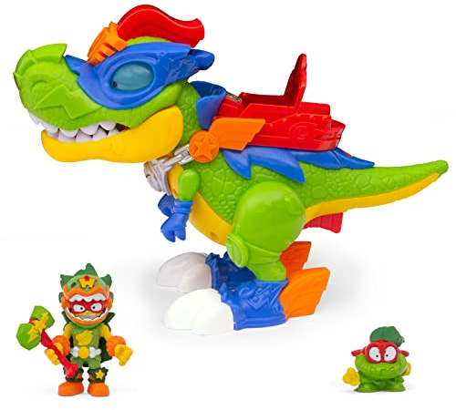 SUPERTHINGS H-REX Superdino – Articulated Hero Dinosaur with Lights and Sound Effects, 1 Exclusive Kazoom Kid and 1 Exclusive SuperThing