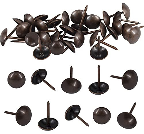 Trimming Shop Bronze Upholstery Nail Tacks Studs Furniture Tacks Push Pins 15mm x 9mm Decorative Thump Tack Studs for Leathercraft Cork Board DIY Projects Wood Sofa Chair Bed, 10pcs