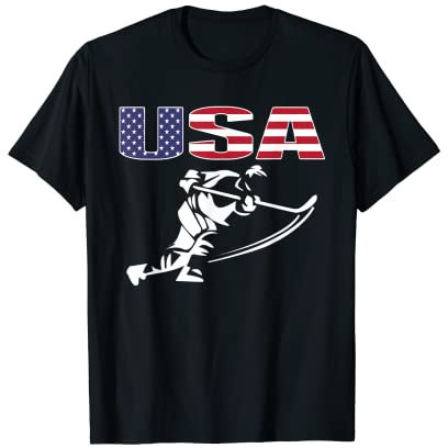 Amerika Eishockey-Liebhaber Trikot – USA Flagge Hockey Team Fans T-Shirt