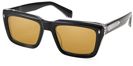 HPIRME Gafas de sol de acetato tono amarillo con gafas de sol antiguas.,Naranja Cristal,Talla Única