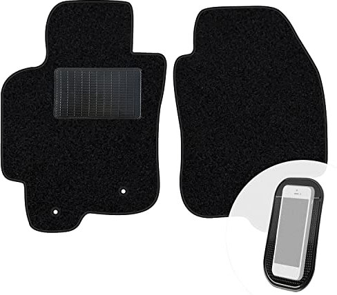 moto-MOLTICO Vorne Fußmatten Auto Velours Autoteppiche Schwarz Automatten Set 2-teilig passend für Jaguar X -Type 2001-2009