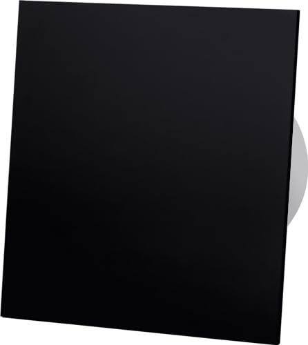 Leiser Badlüfter Standard (S) Ø 100mm Schwarz Plexi, Kugellager, Geräuscharm, geringer Energieverbrauch, für Bad sowie Küche dRim