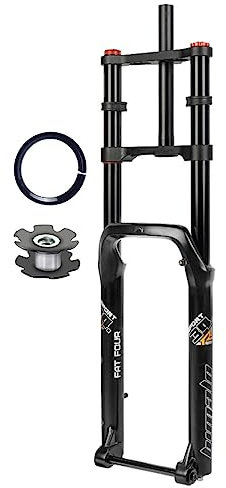 Snowbike-Gabel 26 Zoll 5.0 Reifen Fett MTB/E-Bike Luftfedergabel Federweg 140Mm Zugstufe Einstellbar Doppelschultergabel Steckachse 150Mm 1-1/8 Gerades Rohr (Size : 26inch)