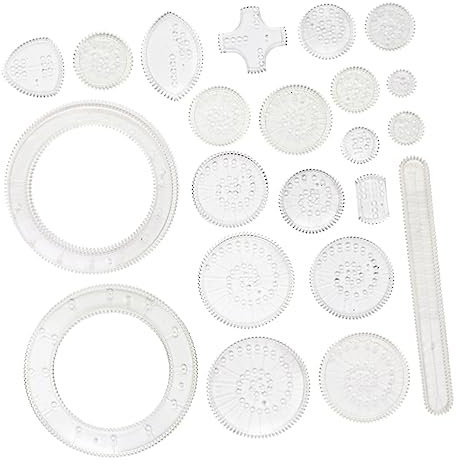 EXCEART 2 Sätze à 22 Stück Wanhua-herrscher Spiograph Zeichenlineal-Werkzeug Spirographen Puzzle-Spielzeug Juguetes para Niños Lineale Zum Zeichnen Malset Kurvenlineal Plastik Kind Magisch