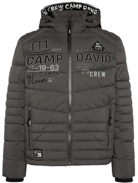 Camp David Herren Winterjacke mit Kapuze im Ski-Design Dark Anthra M