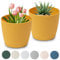 PECZEKO Blumentopf matt, Pflanzkübel aus Übertopf Kunststoff Dekorativer Topf für, groß Pflanzen 2X blumenkübel Set, blumenkübel kräutertopf, (2 Pack) Senf, ø 16 cm