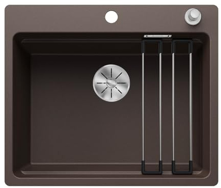 BLANCO ETAGON 6-F | Granitspüle aus SILGRANIT cafe | [59,1x50,1x23,2 cm] | für 60 cm breite Unterschränke | Systemkonzept mit vielseitig verwendbaren ETAGON-Schienen