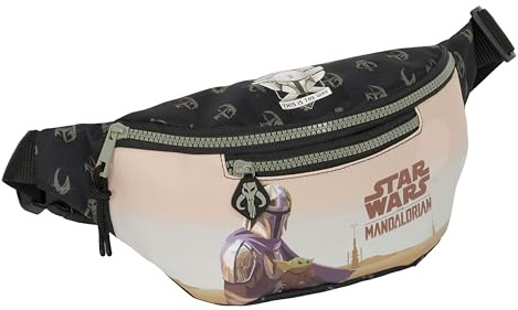 Safta The Mandalorian This IS The Way Gürteltasche mit Außentasche, ideal für Jugendliche und Kinder unterschiedlichen Alters, bequem und vielseitig, Qualität und Widerstandsfähigkeit, 23 x 9 x 12 cm,