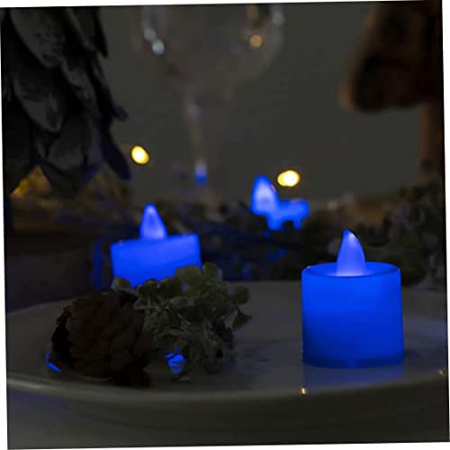 Comebachome LED Tea Light Battery Operated Flameless Fake Candles Blue Light for Christmas Thanksgiving Party
