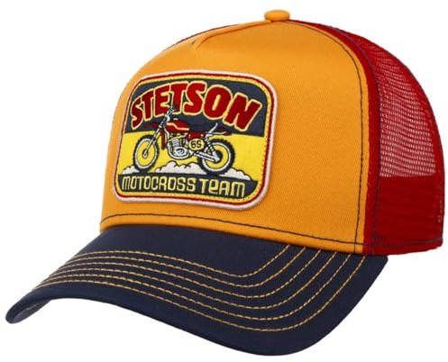 Stetson Motorcross Team Trucker Cap Mehrfarbige Mütze Casual Mesh Stoffcap Patch Herren Frühjahr Sommer rot One Size Small