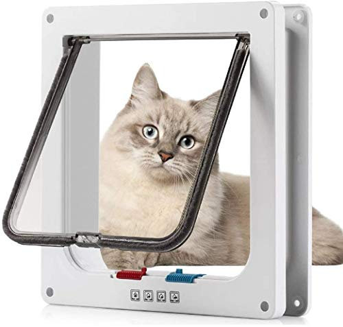 Classic Cat Flap 4 Manual Locking Options L White