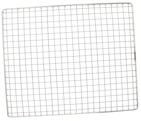 POPETPOP Parrilla rectangular de acero inoxidable para barbacoa grande para hornear y cocinar (26 x 32 cm)