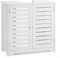 Mondeer Under Sink Cabinet, Wooden Freestanding Bathroom Storage with 2 Louvered Doors and 2 Shelves, 60 x 60 x 30cm, White