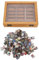 Anxiety Bookshelf, Miniature Book Match Boxes Display Case Cabinet Stress Reliever Wooden Bookcase, Mini Bookshelf Toy for Book Lovers, Dollhouse Decoration (Bookshelf + Mini