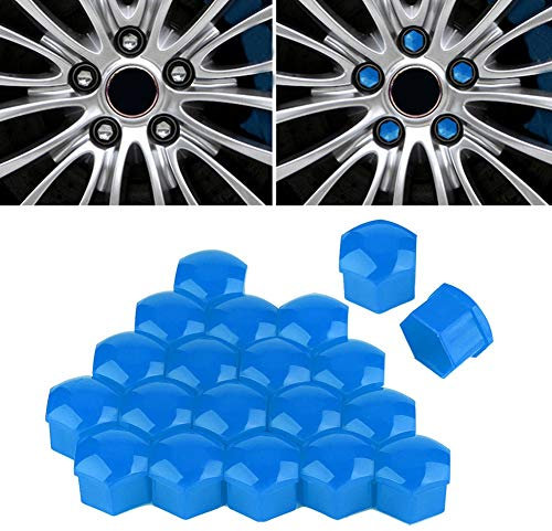 Auto-Radnaben-Schraubenschutz-Abdeckkappe, 20 Stück, 17-mm-Mutter, Diebstahlschutz, Staubschutz (BLUE)