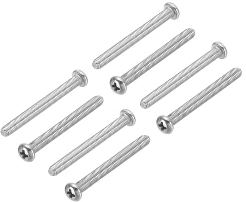 PATIKIL Phillips Pan Head Screws, 8 Pack M5-0.8 x 60mm 304 Stainless Steel 18-8 Full Thread, Pan Head Machine Phillips Drive Screw