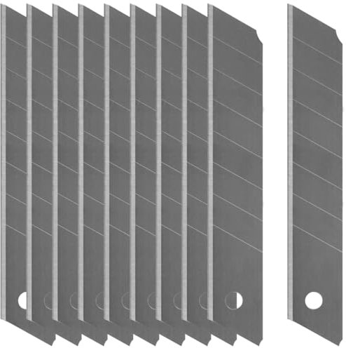 WAYTEX 931398 10 Lames de Cutter 18 mm, Lames de Rechange pour cutter, Acier lubrifié ultra tranchant, en boîte plastique de stockage