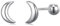 JSGEMSLEE Orecchini ipoallergenici in argento Sterling 925 a forma di luna, con chiusura a vite, orecchini a perno da donna, per trago, cartilagine, gioielli, regali, argento Sterling placcato in oro